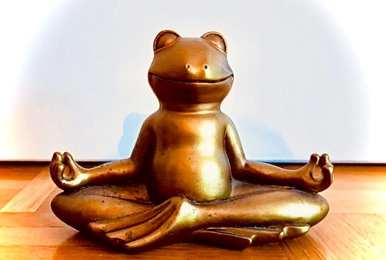 Yoga Frosch Statue